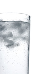 Water in a glass with ice