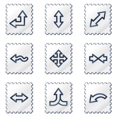 Arrows web icons set 2, white stamp series