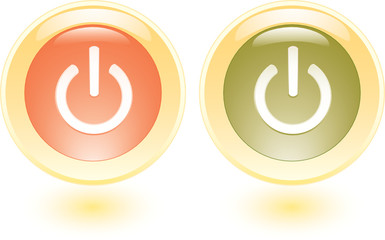 Vector icons with power on sign