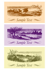 vintage cards set (vector)