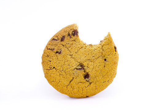 Chocolate Chip Cookie With Bite Taken