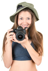 young tourist with camera