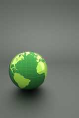 3d green and glossy earth