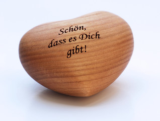 Herz aus Holz mit Spruch