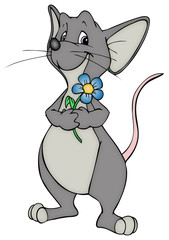 Maus, Ratte, Blume, Liebe, verliebt, Valentinstag, Geschenk