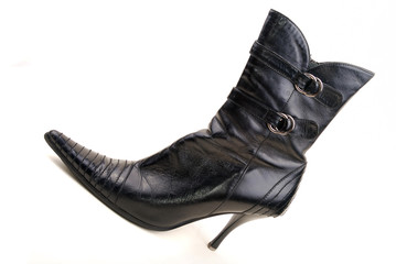 Black shine woman boot