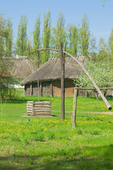 Fototapeta na wymiar Water well in an old Ukranian village