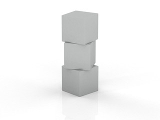 cubes on white background