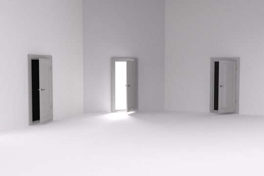 3d rendering of 3 doors