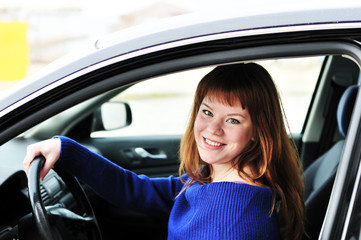 Naklejka premium happy teen driver