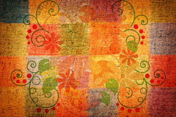 Flower pattern on a fabric background.