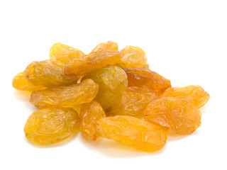 Close-up raisins (sultana) isolated on white
