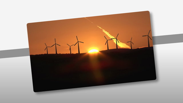 Montage presenting the concept of wind energy