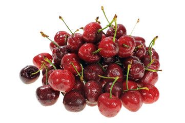 cherry on white background