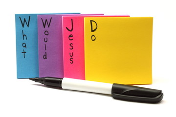 Pen and WWJD What Would Jesus Do Sticky Notes