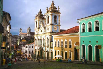 Foto op Plexiglas Brazilië Rosario dos Pretos kerk in Salvador van Bahia
