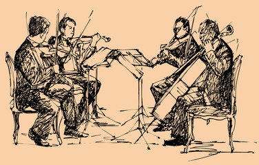 Obraz na płótnie Canvas kwartet muzyk