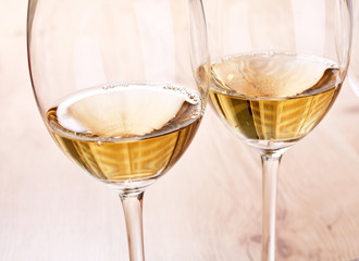 Glasses of white wine