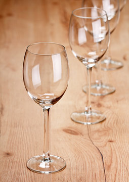 empty wint glasses on the table