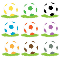 Naklejka premium coloured soccer ball icons
