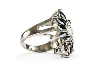 Jewellery ring isolated on the white background
