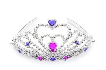 Silver diadem isolated on the white background