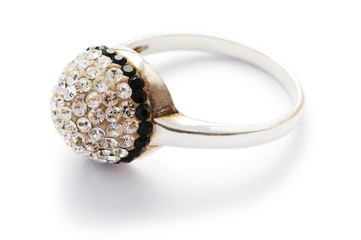 Jewellery ring isolated on the white background