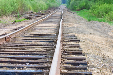 old railway track in the forest