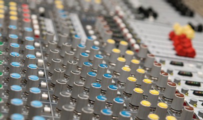 Fototapeta premium Professional sound mixer closeup