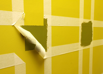 Painting wall with masking tape