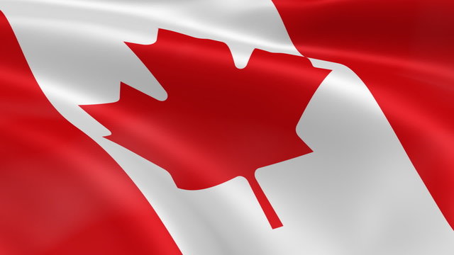 Canadian flag in the wind