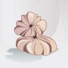 Illustration Dessin Main Gousses d'Ail - Nutrition Santé - Aliment Sain Vivant Naturel