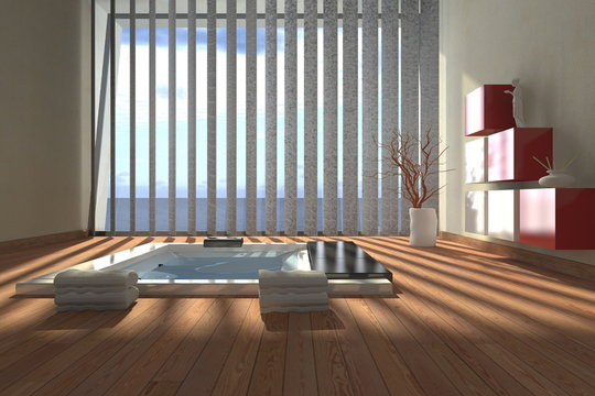 Vasca da bagno a pavimento