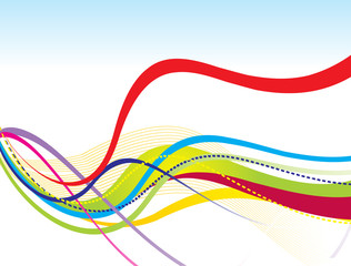 abstract colorful rainbow line wave