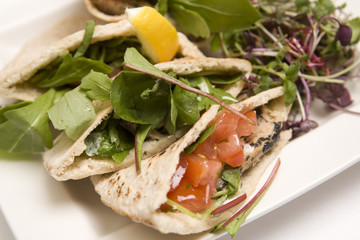 Pitta bread filled with a tuna salad
