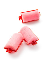 Hair rollers isolated on white
