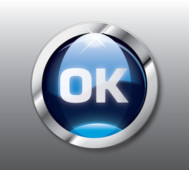Blue OK button vector
