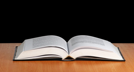 Open book on desk
