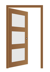 brown opened door, vector