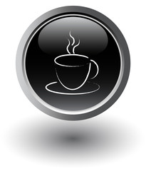 black coffee icon, vector