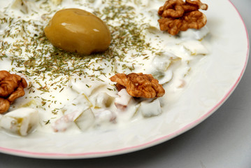 Milk salad with olive
