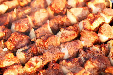 pork kebab with onion