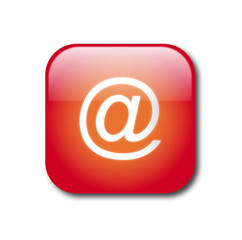 Red email button vector