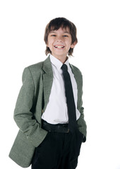 Smiling boy in bussiness style