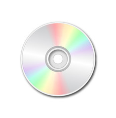 Silver DVD on white background