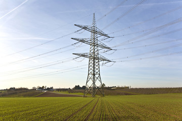 electrical tower with sky