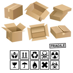 Cargo boxes and signs