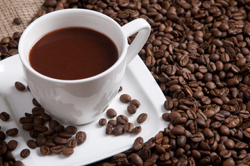 Coffee cup and grain
