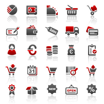 red finance business icons - set 4