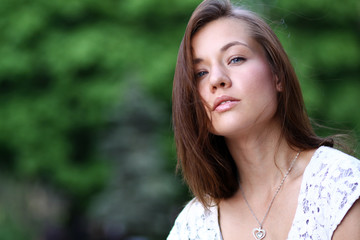 Fototapeta premium Closeup portrait of young woman